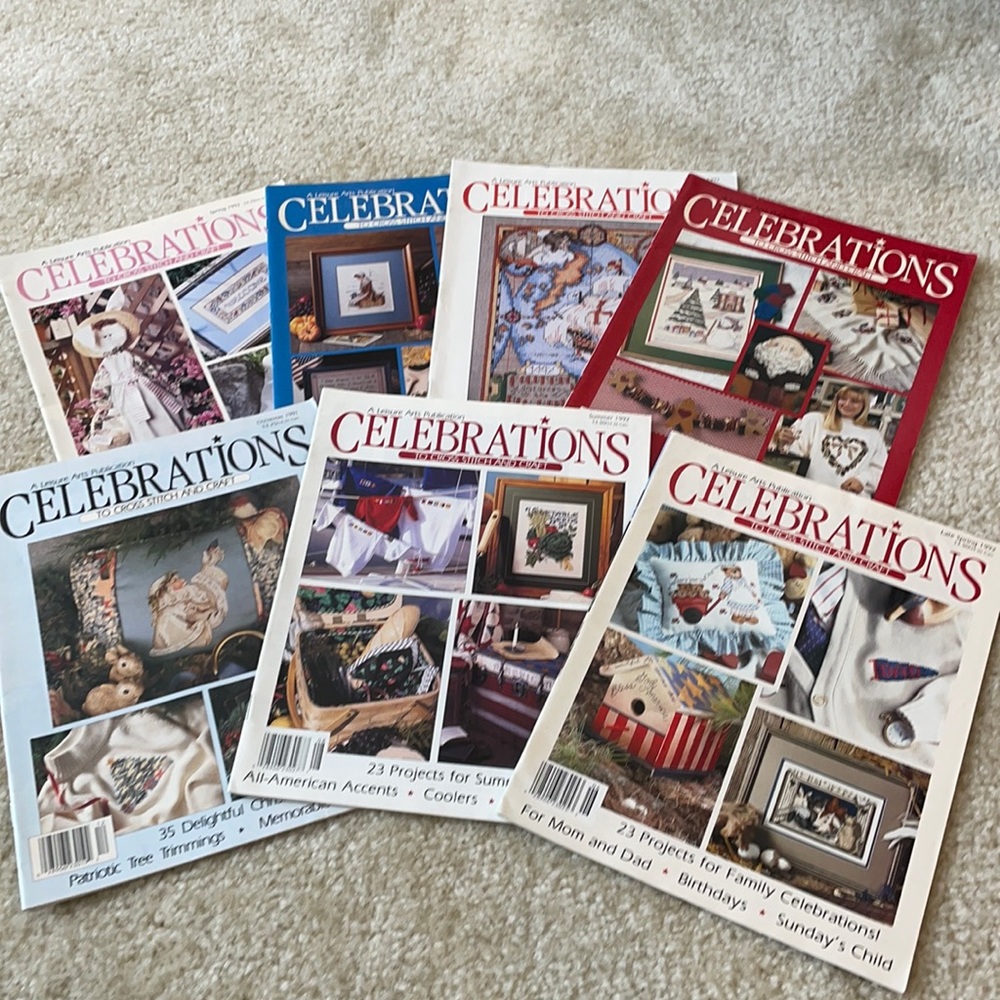 Lot of 7 Celebrations Cross Stitch magazines